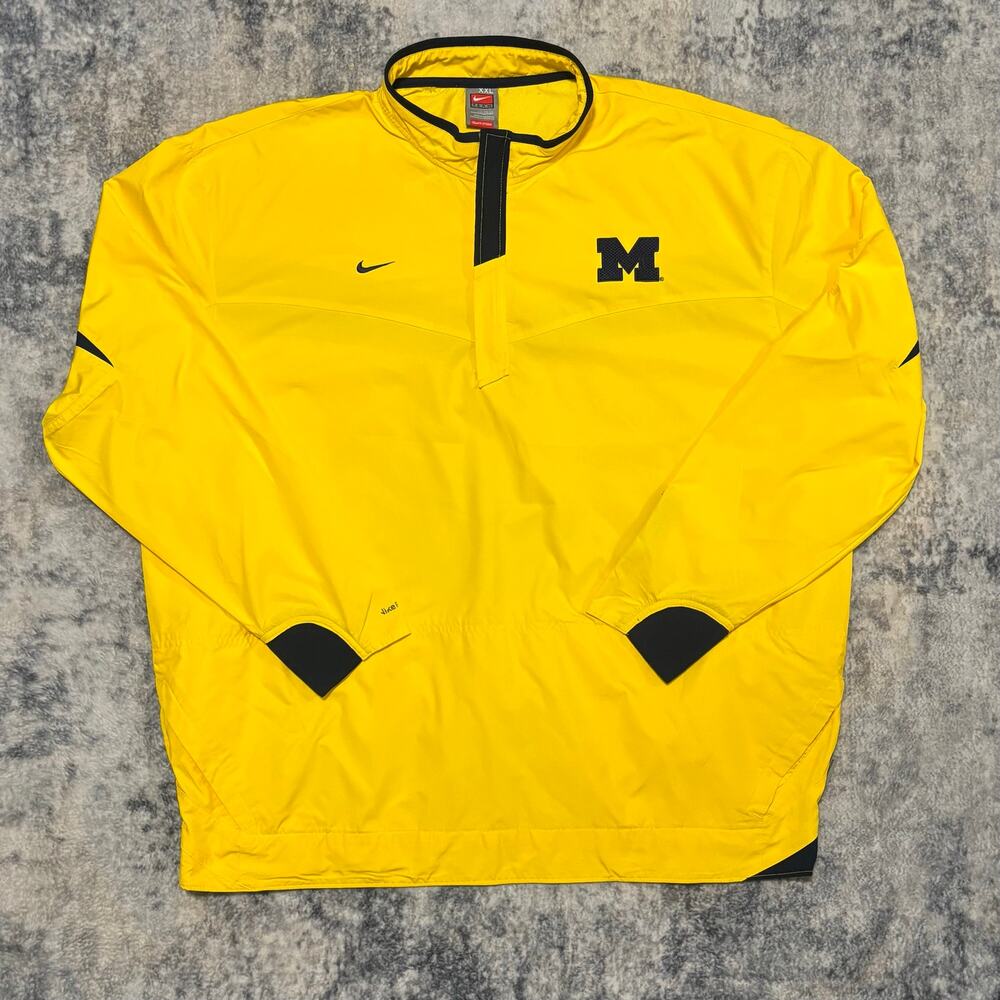 Vintage Nike Team Michigan Wolverines Half Zip Windbreaker Jacket XXL